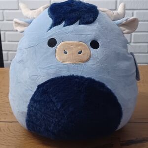 Squishmallows Light Blue and Dark Blue Bull Plush